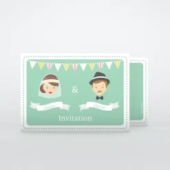 Carte D'invitation Mariage^Planet cards Mariés hipster