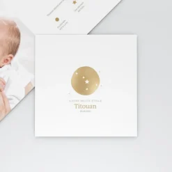 Faire-part Naissance Fille | Faire-part Naissance Garçon^Planet cards Médaillon Constellation Cancer