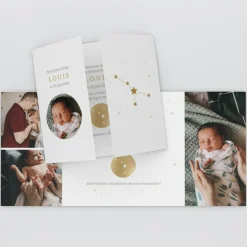 Faire-part Naissance Fille | Faire-part Naissance Garçon^Planet cards Médaillon Constellation Cancer