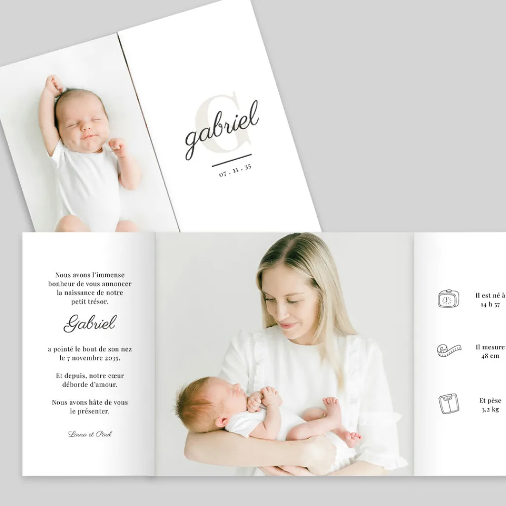 Faire-part Naissance Fille | Faire-part Naissance Garçon^Planet cards Minimaliste et Jolie Typo