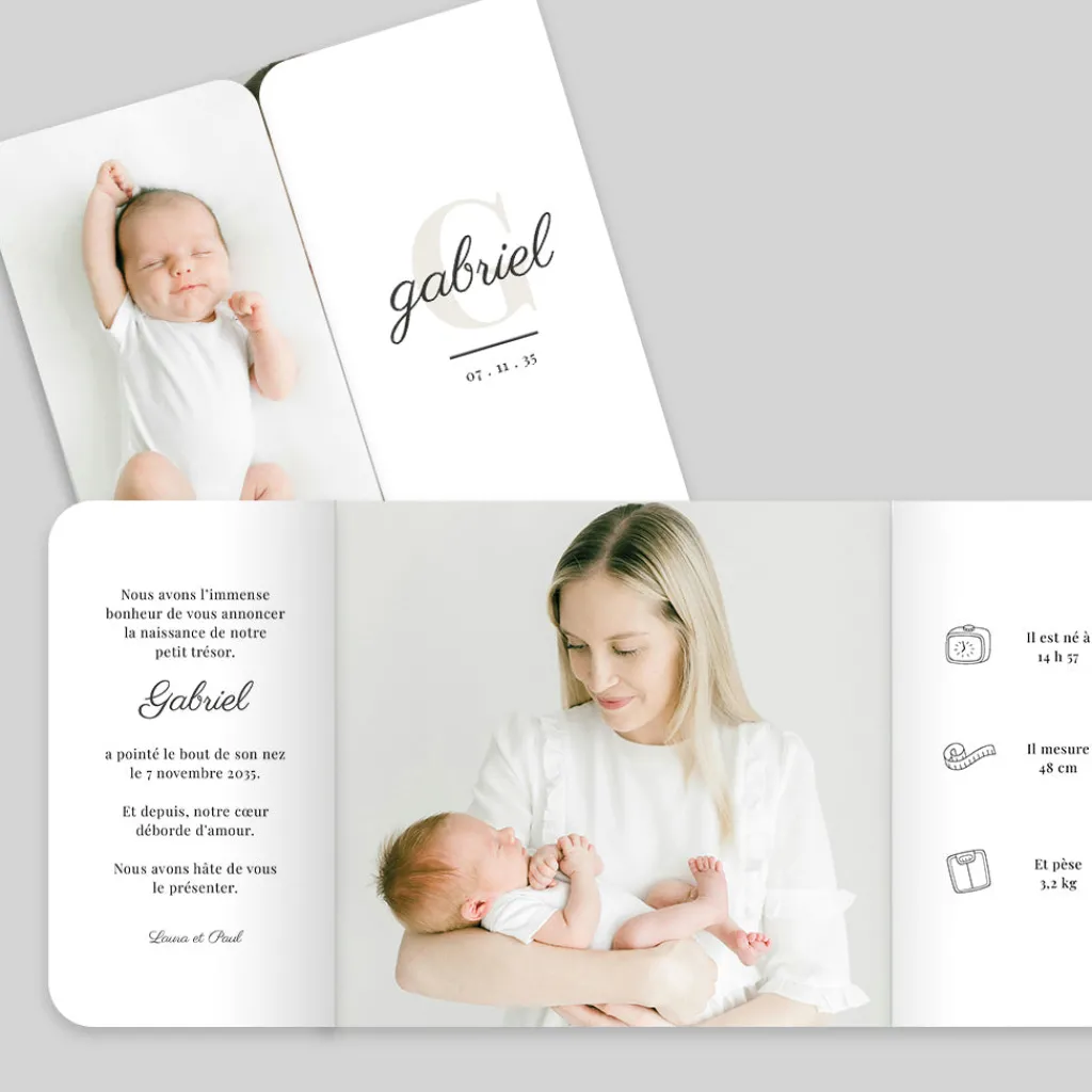Faire-part Naissance Fille | Faire-part Naissance Garçon^Planet cards Minimaliste et Jolie Typo