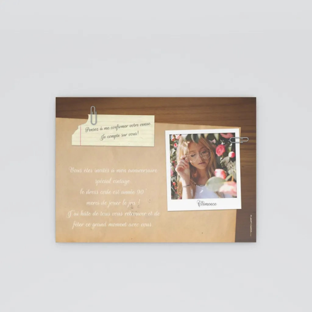 Carte Invitation Anniversaire Adulte Vintage^Planet cards Mixtape Vintage