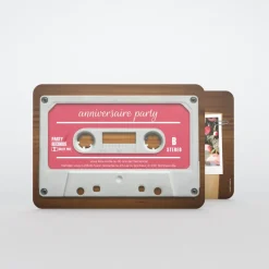 Carte Invitation Anniversaire Adulte Vintage^Planet cards Mixtape Vintage