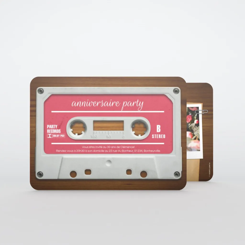 Carte Invitation Anniversaire Adulte Vintage^Planet cards Mixtape Vintage
