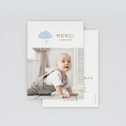 Carte Remerciement Naissance Classique^Planet cards Mobile Bronze