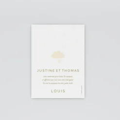 Carte Remerciement Naissance Classique^Planet cards Mobile Bronze