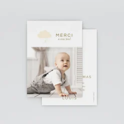 Carte Remerciement Naissance Classique^Planet cards Mobile Bronze