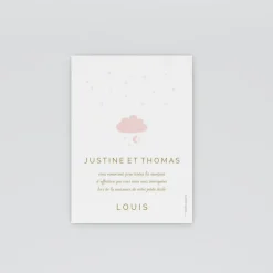 Carte Remerciement Naissance Classique^Planet cards Mobile Bronze
