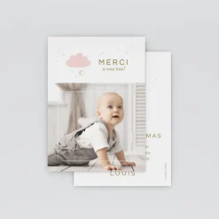 Carte Remerciement Naissance Classique^Planet cards Mobile Bronze