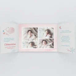 Faire-part Naissance Animaux^Planet cards Mon Doudou Baleine Rose