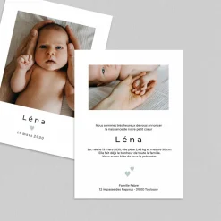 Faire-part Naissance Fille^Planet cards Mon petit Coeur