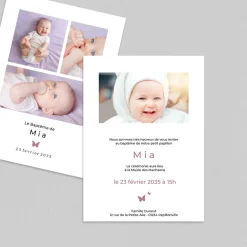 Faire-part Baptême Civil | Faire-part Baptême Fille^Planet cards Mon Petit Papillon
