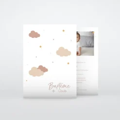 Faire-part Baptême Civil^Planet cards Mon Univers Etoilé