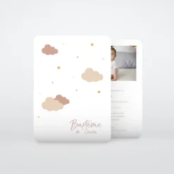 Faire-part Baptême Civil^Planet cards Mon Univers Etoilé