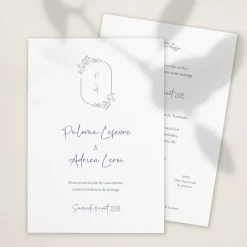 Faire-part Mariage Chic | Faire-part Mariage Champêtre^Planet cards Monogramme Végétal