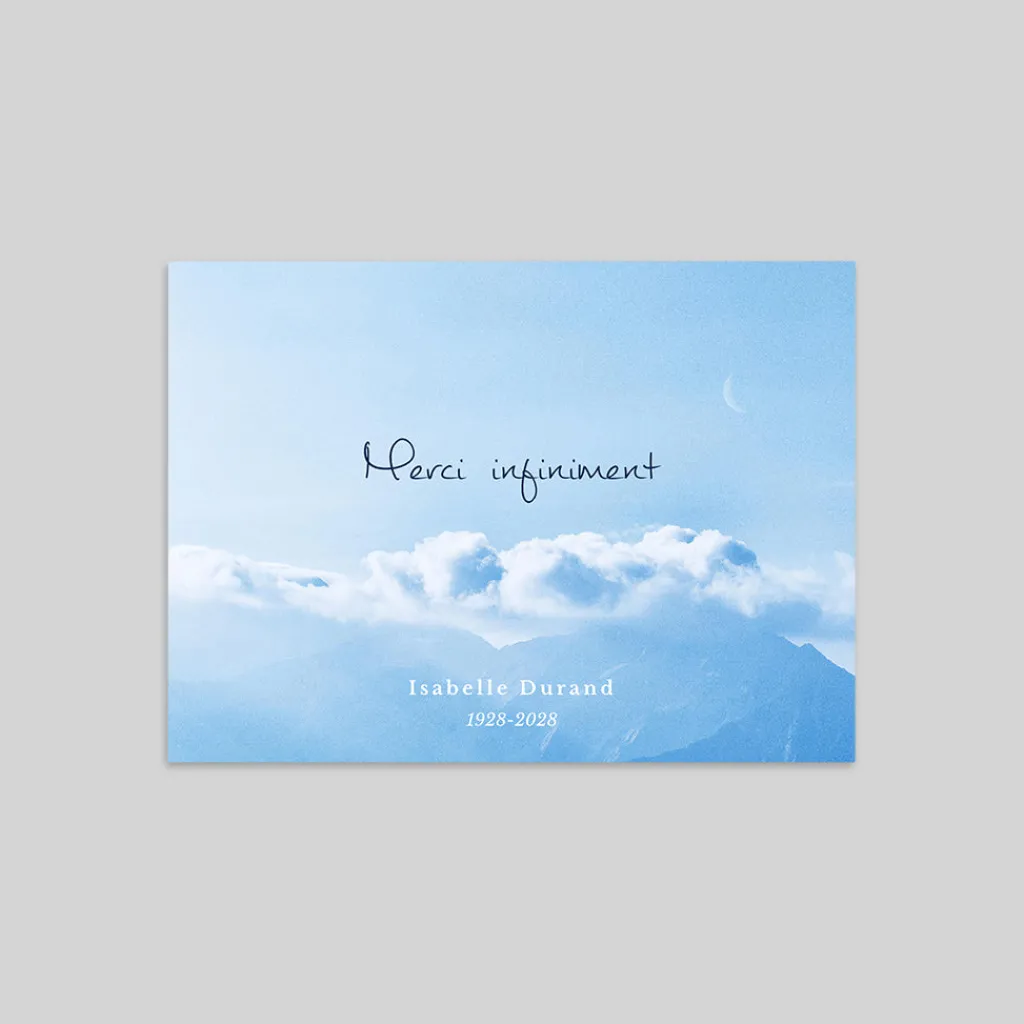 Carte Remerciement Décès^Planet cards Montagne
