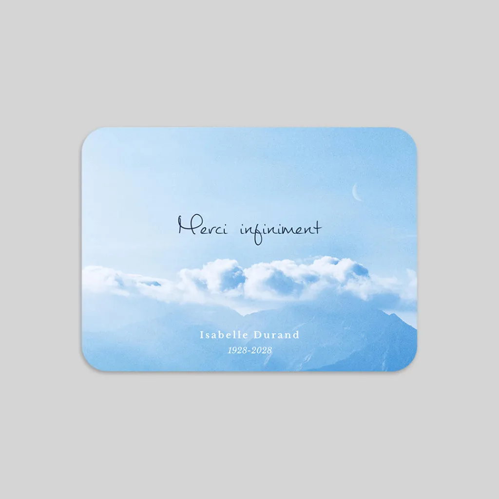 Carte Remerciement Décès^Planet cards Montagne
