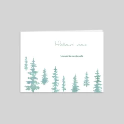 Carte De Vœux Entreprise Nature^Planet cards Montagne De Sapins Aquarelle