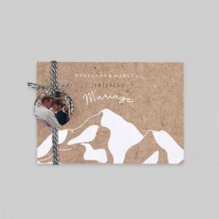 Faire-part Mariage Original^Planet cards Montagne Enneigée