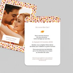 Faire-part Mariage Champêtre^Planet cards Motif automnal