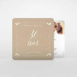Carte Invitation Anniversaire Adulte Vintage^Planet cards Motif Kraft