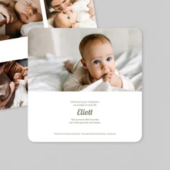 Carte Remerciement Naissance Classique^Planet cards Multi-Photo et Bandeau