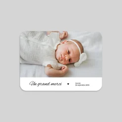 Carte Remerciement Naissance Classique^Planet cards Multiphoto et petit Coeur