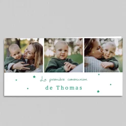 Faire-part Communion^Planet cards Multiphoto et étoiles