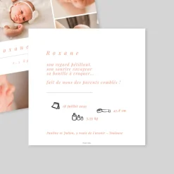Faire-part Naissance Fille^Planet cards Multiphoto élégant