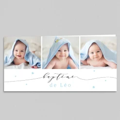Faire-part Baptême Civil | Gamme Complète^Planet cards Multiphoto étoilé
