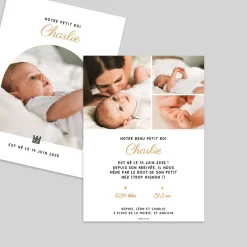 Faire-part Naissance Garçon^Planet cards Notre petit roi