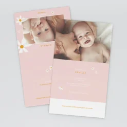 Faire-part Naissance Fille^Planet cards Notre Petite Fleur