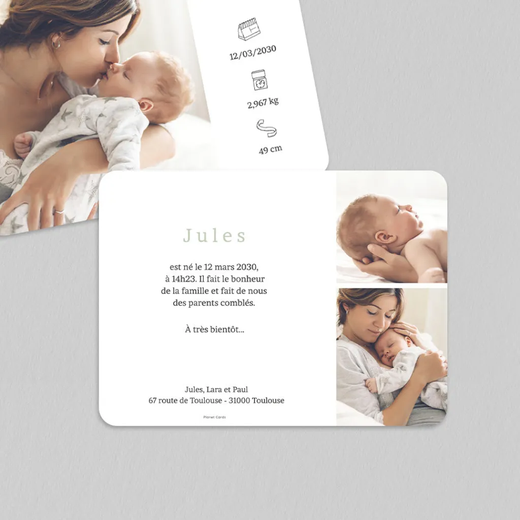 Faire-part Naissance Garçon | Faire-part Naissance Fille^Planet cards Notre soleil