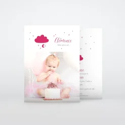Carte Invitation Anniversaire Enfant Fille^Planet cards Nuage D'or