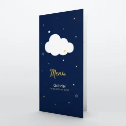 Menu Baptême^Planet cards Nuage et étoiles