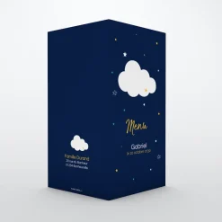 Menu Baptême^Planet cards Nuage et étoiles