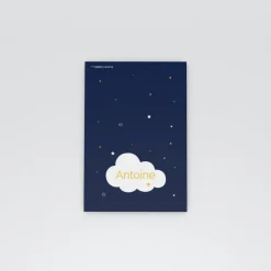 Marque-place Baptême^Planet cards Nuage et étoiles
