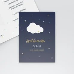 Livret De Baptême^Planet cards Nuage et étoiles