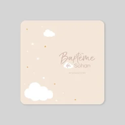 Faire-part Baptême Civil^Planet cards Nuages