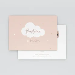 Faire-part Baptême Civil^Planet cards Nuages
