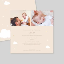 Faire-part Baptême Civil^Planet cards Nuages