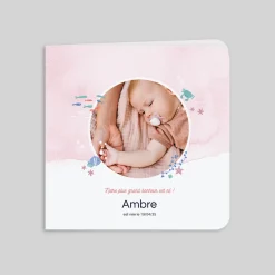 Faire-part Naissance Animaux | Créations En Collaboration^Planet cards Océan et Aquarelle Rose
