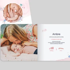 Faire-part Naissance Animaux | Créations En Collaboration^Planet cards Océan et Aquarelle Rose