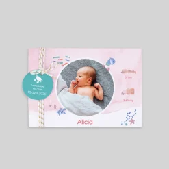 Faire-part Naissance Animaux | Créations En Collaboration^Planet cards Océan et Aquarelle Rose