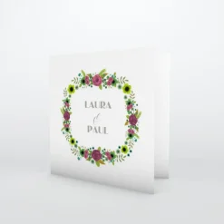 Faire-part Mariage Champêtre^Planet cards Oiseaux et couronne de fleurs