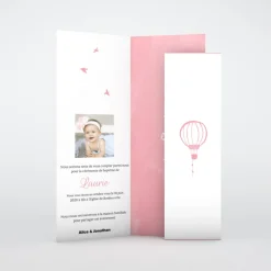 Faire-part Baptême Civil | Faire-part Baptême Original^Planet cards Oiseaux et Montgolfière