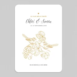 Faire-part Mariage Champêtre^Planet cards Oiseaux et vignes