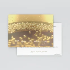 Carte Invitation Noces D'or | Carte Invitation Noces D'or^Planet cards Or Et Champagne