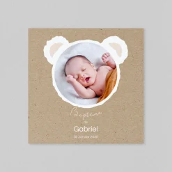 Faire-part Baptême Civil^Planet cards Oreilles d'Ours
