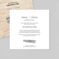 Faire-part Mariage Champêtre^Planet cards Oui dans un domaine viticole